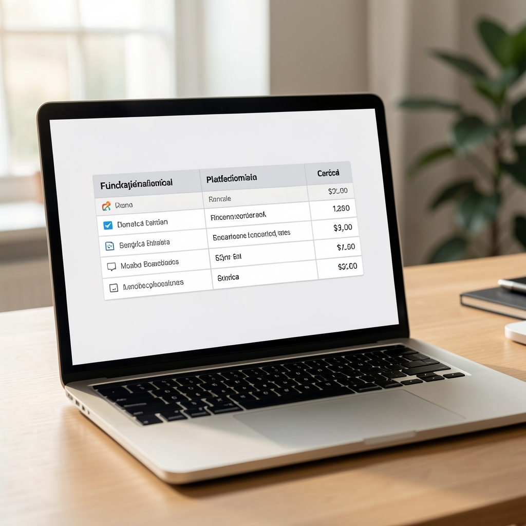 Prikaz ekrana sa poređenjem analitičkih alata za e-commerce, tabele sa cenama i funkcionalnostima Shopify, WooCommerce i Magento platformi